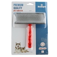 Zampa Slikon Top Başlıklı Kedi ve Köpek Fırçası Large 14x11.5cm, Kırmızı