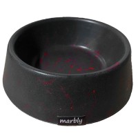 Migno Kedi-Köpek Mama-Su Kabı Mermer (Siyah-Kırmızı) 16 oz