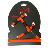 Tailpetz Kedi Göğüs Tasması + Kayış Turuncu