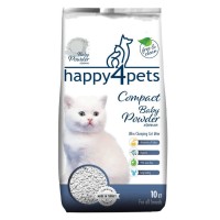 Happy4Pets Bebek Pudrası Kokulu 10 LT İnce Taneli Topaklanan Bentonit Kedi Kumu