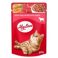 My Love کیسه غذای گربه با گوشت گاو در سس 100 Gr