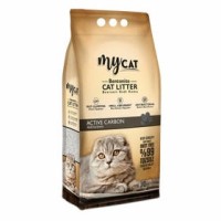 Mycat aktif carbon 10 LT İnce Taneli Topaklanan Bentonit Kedi Kumu