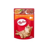 My Love کیسه غذای گربه با جگر در سس 100 Gr