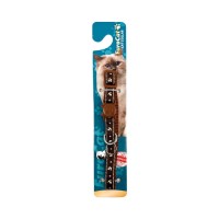 EuroCat Çapa Desenli Zilli Kedi Boyun Tasması 28cm (Kahverengi)