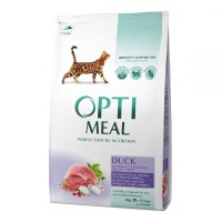 OptiMeal Düşük Tahıllı Ördekli Anti-Hairball Yetişkin Kedi Maması 4KG