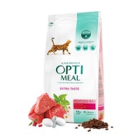 OptiMeal Düşük Tahıllı Dana Etli Yetişkin Seçici Kedi Maması 10 KG
