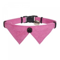 Ewox Kadife Zilli Yakalı Kedi Boyun Tasması Pembe
