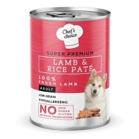 Chef's Choice Kıyılmış Kuzulu ve Pirinçli Yetişkin Köpek Konservesi 400gr