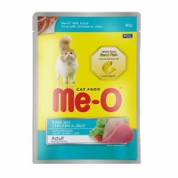 Me-O Jöle İçinde Ton Balıklı ve Tavuk Parçacıklı Yetişkin Kedi Konservesi 80gr
