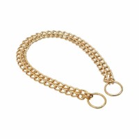 Doggie Eğitim Serisi Çift Boğma Zincirli Köpek Boyun Tasması 2,5x50-50cm - Gold