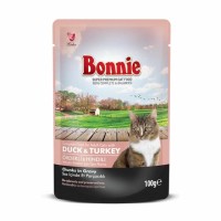 Bonnie Pouch غذای کنسرو گربه با گوشت اردک و بوقلمون 100 Gr