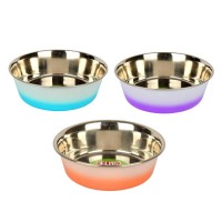 Flip Çift Renkli Çelik Mama Kabı 20 cm