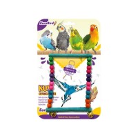 EuroBird Kuş Oyuncağı Boncuklu Dikdörtgen Kuş Salıncağı