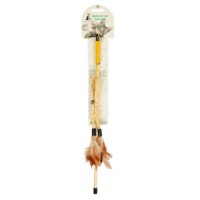 Flip Tüylü Ahşap Kedi Oltası 41 cm