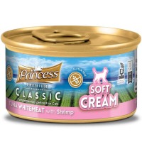 Princess Classic Soft Cream کرم مایع گربه بالغ با ماهی تن سفید و میگو 50gr