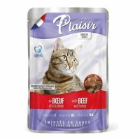 Plaisir Pouch Soslu Sığır ve Hindi Parçalı Kısırlaştırılmış Kedi Yaş Maması 100 Gr