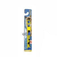 EuroCat Kamuflaj Desenli Zilli Kedi Boyun Tasması 28cm (Sarı)