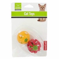 Nunbell İkili Çıngıraklı Top Kedi Oyuncağı (Karışık Renklerde)
