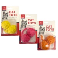 Nunbell Kedi Oyuncagı Kuyruklu Peluş Top 2'li (Karışık Renklerde)