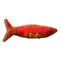 Ewox Fishy Sesli, Kumaş Peluş Matatabili Kedi Oyuncağı 20cm(Karışık Renklerde)