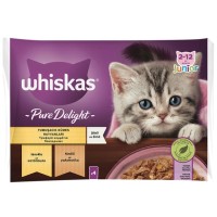 Whiskas Pouch Pure Delight Jöle İçinde Tavuklu ve Hindili Yavru Kedi Konservesi 85gr (4'lü)