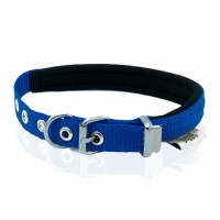 Doggie Dokuma Softlu Sade Köpek Boyun Tasması Mavi 1,5x25-30cm