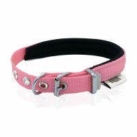 Doggie Konforlu Dokumadan El Yapımı Köpek Boyun Tasması Pembe 1,5x20-25 cm