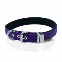 Doggie Dokuma Softlu Sade Köpek Boyun Tasması Mor 3x42-50cm
