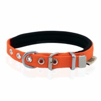 Doggie Dokuma Softlu Sade Köpek Boyun Tasması Turuncu 2,5x42-50 cm