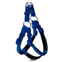 Doggie Konforlu Dokumadan El Yapımı Ronin Model Köpek Göğüs Tasması Mavi 2x55-65cm