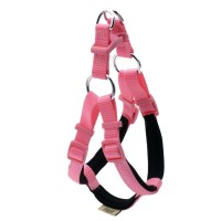 Doggie Konforlu Dokumadan El Yapımı Ronin Model Köpek Göğüs Tasması Pembe 1,5x40-45cm