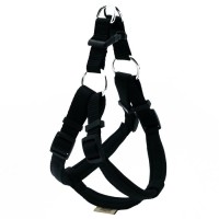 Doggie Konforlu Dokumadan El Yapımı Ronin Model Köpek Göğüs Tasması Siyah 2,5x65-75cm