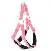 Doggie Konforlu Dokumadan El Yapımı Ronin Model Köpek Göğüs Tasması Pembe 1x30-35cm