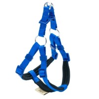 Doggie Konforlu Dokumadan El Yapımı Ronin Model Köpek Göğüs Tasması Mavi 1,5x35-40cm