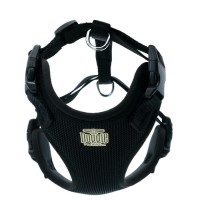 Doggie Havalı Dokuma Köpek Göğüs Tasması Siyah 1.5x35-45cm
