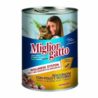 Miglior Gatto غذای کنسروی گربه با مرغ و بوقلمون 405 gr