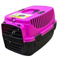 Plast Art Kedi ve Köpek Taşıma Çantası Pembe/Siyah 32 x 48 x 31 cm