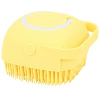 Exquisite Silikon Banyo Fırçası (Şampuan Hazneli) Sarı 8.8x8x5.7 cm