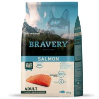 Bravery Adult Salmon 4 Kg Somonlu Tahılsız Orta ve Büyük Irk Yetişkin Köpek Maması