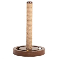 Teng Oyuncaklı Yuvarlak Ahşap Kedi Tırmalama Tahtası 50cm
