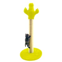 Teng Kaktüs Şeklinde Kedi Tırmalama Tahtası 50 cm Sarı