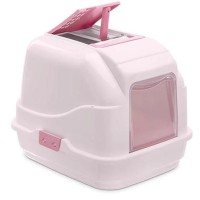 Imac Easy Cat Filtreli Kapalı Kedi Tuvalet Kapı Beyaz/Pembe 50x40x40cm