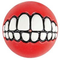 Rogz Toyz Grinz Gülen Suratlı Ödül Hazneli Köpek Oyun Topu [Small] 4,9 cm (Kırmızı)