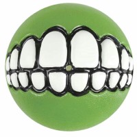 Rogz Toyz Grinz Gülen Suratlı Ödül Hazneli Köpek Oyun Topu [Large] 7,8 cm (Yeşil)