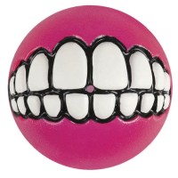 Rogz Toyz Grinz Gülen Suratlı Ödül Hazneli Köpek Oyun Topu [Large] 7,8 cm (Pembe)