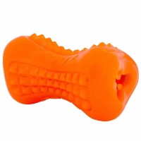 Rogz Toyz Yumz Ödül Hazneli Kemik Şeklinde Köpek Oyuncağı [Medium] 11,6x6,4 cm (Turuncu)