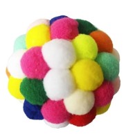 Unipets Renkli Ponpon Top Zilli Kedi Oyuncağı 7cm
