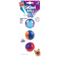 Gigwi Ball Sesli Sert Top Köpek Oyuncağı [Small] 4cm (3'lü Paket)