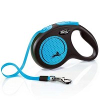 Flexi New Neon Şerit Otomatik Gezdirme Tasması Mavi [Medium] 5m