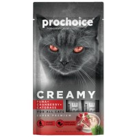 Pro Choice Creamy Ton Balıklı, Kızılcıklı ve Kedi Otlu Sıvı Kedi Ödülü 4x15gr